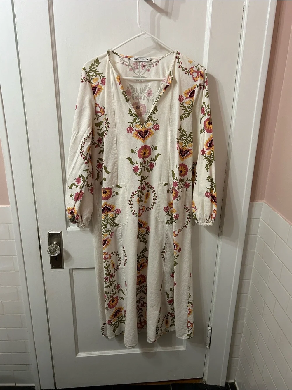 zara yellow floral midi dress ZARA New Summer Collection FLORAL PRINT MIDI DRESS WITH BELT